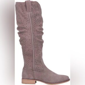 Dingo Knee High Boots Taupe Suede 8